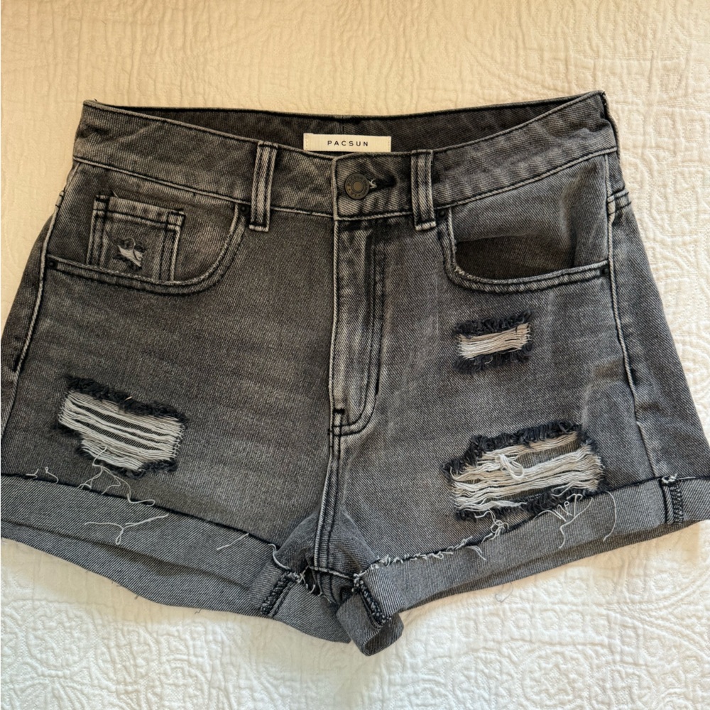 PacSun Gray Denim Mom Shorts